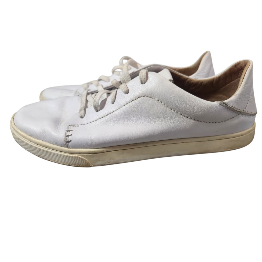 OluKai Pehuea Li Ili Sneakers Women 11 White Leather Lace Up 20433-4R4R